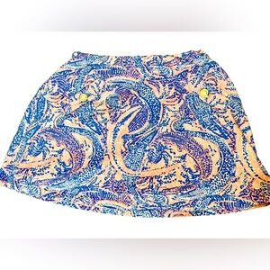 Lilly Pulitzer Madison Skort Skirt Blue Pink Alligator print size XS